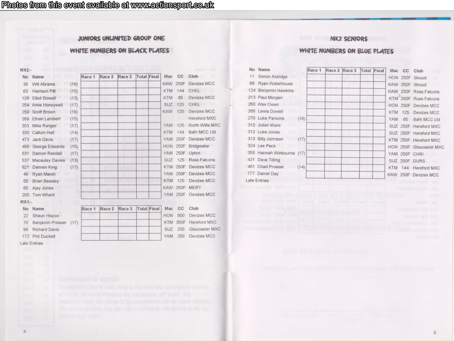 Event programme page